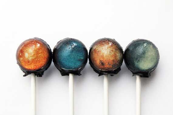 Solar System Hard Candy Lollipops