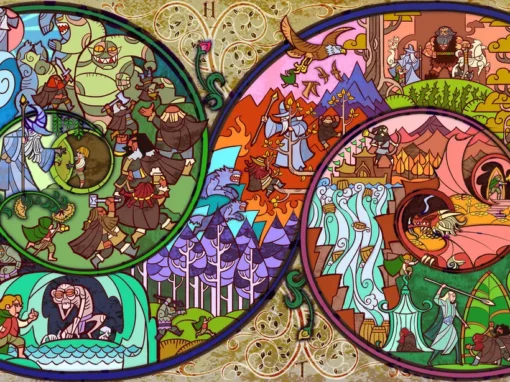 Gorgeous Hobbit Stained Glass Style Piece