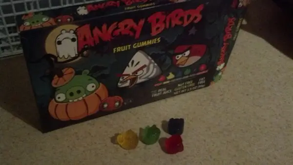 Angry bird fruit snacks!