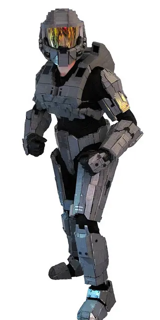 Life-sized Lego Master Chief costume