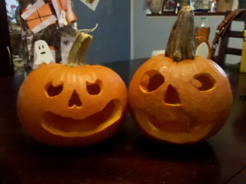 Traditional pumpkin carvings